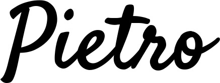 Vorschau des Bootsnamens "Pietro" als Schriftzug für "Bootsbeschriftung Klassisch 96"