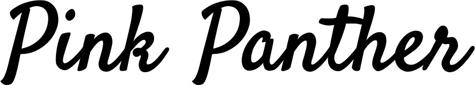 Vorschau des Bootsnamens "Pink Panther" als Schriftzug für "Bootsbeschriftung Klassisch 96"