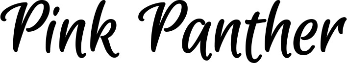 Vorschau des Bootsnamens "Pink Panther" als Schriftzug für "Bootsbeschriftung Klassisch 105"