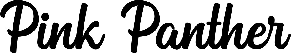 Vorschau des Bootsnamens "Pink Panther" als Schriftzug für "Bootsbeschriftung Klassisch 43"