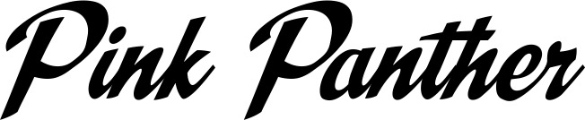 Vorschau des Bootsnamens "Pink Panther" als Schriftzug für "Bootsbeschriftung Klassisch 29"