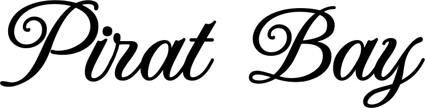 Vorschau des Bootsnamens "Pirat Bay" als Schriftzug für "Bootsbeschriftung Klassisch 70"