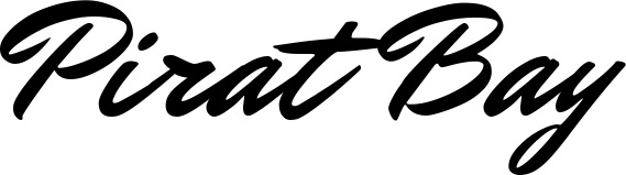 Vorschau des Bootsnamens "Pirat Bay" als Schriftzug für "Bootsbeschriftung Klassisch 82"