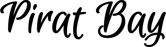 Vorschau des Bootsnamens "Pirat Bay" als Schriftzug für "Bootsbeschriftung Klassisch 105"