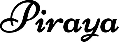 Vorschau des Bootsnamens "Piraya" als Schriftzug für "Bootsbeschriftung Klassisch 84"