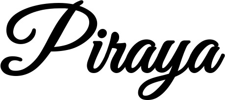 Vorschau des Bootsnamens "Piraya" als Schriftzug für "Bootsbeschriftung Klassisch 68"