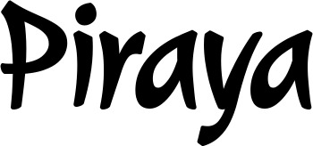 Vorschau des Bootsnamens "Piraya" als Schriftzug für "Bootsbeschriftung Klassisch 72"