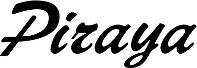 Vorschau des Bootsnamens "Piraya" als Schriftzug für "Bootsbeschriftung Klassisch 12"