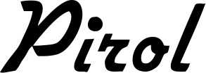 Vorschau des Bootsnamens "Pirol" als Schriftzug für "Bootsbeschriftung Klassisch 66"