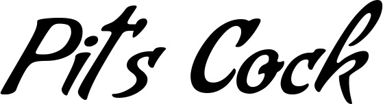 Vorschau des Bootsnamens "Pit's Cock" als Schriftzug für "Bootsbeschriftung Klassisch 57"