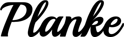 Vorschau des Bootsnamens "Planke" als Schriftzug für "Bootsbeschriftung Klassisch 86"