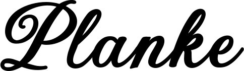 Vorschau des Bootsnamens "Planke" als Schriftzug für "Bootsbeschriftung Klassisch 69"