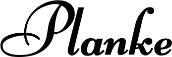 Vorschau des Bootsnamens "Planke" als Schriftzug für "Bootsbeschriftung Klassisch 76-A"