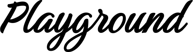 Vorschau des Bootsnamens "Playground" als Schriftzug für "Bootsbeschriftung Klassisch 48"