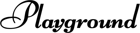 Vorschau des Bootsnamens "Playground" als Schriftzug für "Bootsbeschriftung Klassisch 76-A"