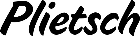 Vorschau des Bootsnamens "Plietsch" als Schriftzug für "Style Klassisch 19"