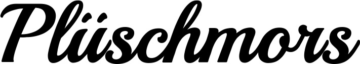 Vorschau des Bootsnamens "Plüschmors" als Schriftzug für "Bootsbeschriftung Klassisch 86"