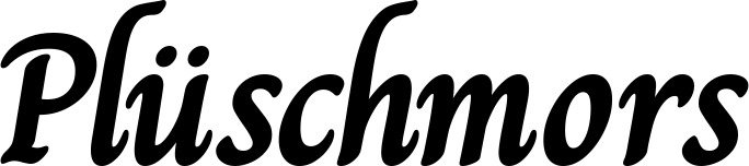 Vorschau des Bootsnamens "Plüschmors" als Schriftzug für "Bootsbeschriftung Klassisch 51"
