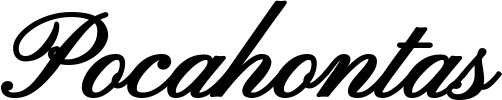Vorschau des Bootsnamens "Pocahontas" als Schriftzug für "Bootsbeschriftung Klassisch 107"
