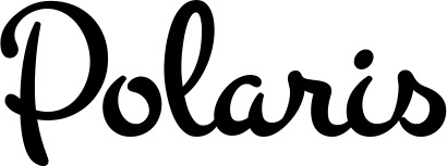 Vorschau des Bootsnamens "Polaris" als Schriftzug für "Bootsbeschriftung Klassisch 81"