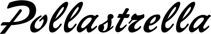Vorschau des Bootsnamens "Pollastrella" als Schriftzug für "Bootsbeschriftung Klassisch 12"