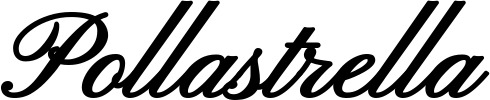 Vorschau des Bootsnamens "Pollastrella" als Schriftzug für "Bootsbeschriftung Klassisch 107"