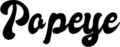 Vorschau des Bootsnamens "Popeye" als Schriftzug für "Bootsbeschriftung Klassisch 41"