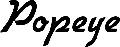 Vorschau des Bootsnamens "Popeye" als Schriftzug für "Bootsbeschriftung Klassisch 66"