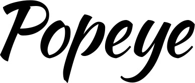 Vorschau des Bootsnamens "Popeye" als Schriftzug für "Bootsbeschriftung Klassisch 73"