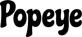 Vorschau des Bootsnamens "Popeye" als Schriftzug für "Bootsbeschriftung Klassisch 53"