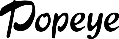 Vorschau des Bootsnamens "Popeye" als Schriftzug für "Bootsbeschriftung Klassisch 15"