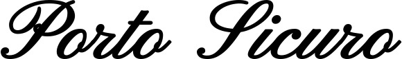 Vorschau des Bootsnamens "Porto Sicuro" als Schriftzug für "Bootsbeschriftung Klassisch 107"