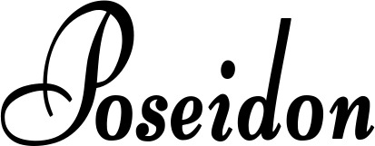 Vorschau des Bootsnamens "Poseidon" als Schriftzug für "Bootsbeschriftung Klassisch 76"