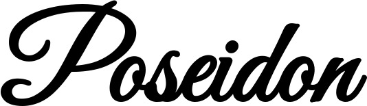 Vorschau des Bootsnamens "Poseidon" als Schriftzug für "Bootsbeschriftung Klassisch 68"