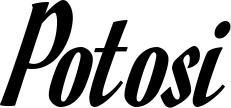 Vorschau des Bootsnamens "Potosi" als Schriftzug für "Bootsbeschriftung Klassisch 93"