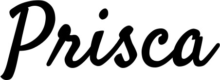 Vorschau des Bootsnamens "Prisca" als Schriftzug für "Bootsbeschriftung Klassisch 96"