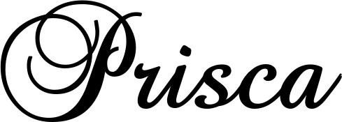Vorschau des Bootsnamens "Prisca" als Schriftzug für "Bootsbeschriftung Klassisch 02-A"