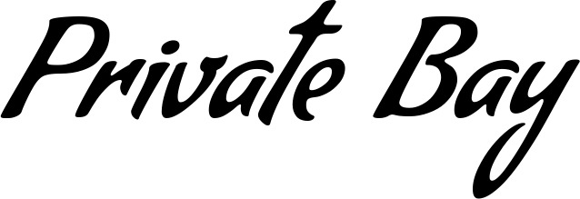 Vorschau des Bootsnamens "Private Bay" als Schriftzug für "Bootsbeschriftung Klassisch 57"