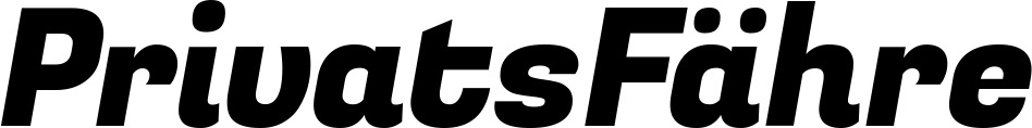Vorschau des Bootsnamens "PrivatsFähre" als Schriftzug für "Bootsbeschriftung Kursiv 04"