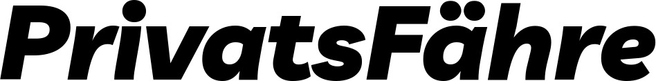 Vorschau des Bootsnamens "PrivatsFähre" als Schriftzug für "Bootsbeschriftung Kursiv 06"