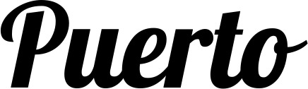 Vorschau des Bootsnamens "Puerto" als Schriftzug für "Bootsbeschriftung Neu 60"