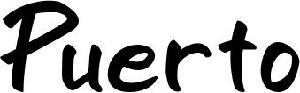 Vorschau des Bootsnamens "Puerto" als Schriftzug für "Bootsbeschriftung Klassisch 95"