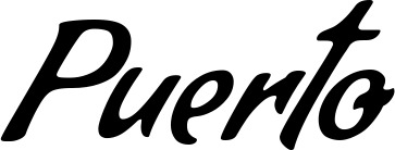 Vorschau des Bootsnamens "Puerto" als Schriftzug für "Bootsbeschriftung Klassisch 57"