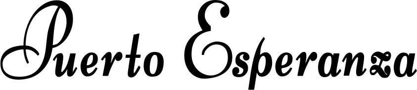 Vorschau des Bootsnamens "Puerto Esperanza" als Schriftzug für "Bootsbeschriftung Klassisch 76"