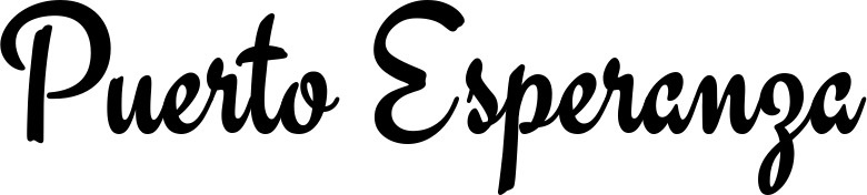 Vorschau des Bootsnamens "Puerto Esperanza" als Schriftzug für "Bootsbeschriftung Klassisch 63"