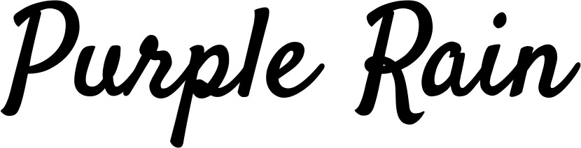 Vorschau des Bootsnamens "Purple Rain" als Schriftzug für "Bootsbeschriftung Klassisch 96"