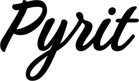 Vorschau des Bootsnamens "Pyrit" als Schriftzug für "Bootsbeschriftung Klassisch 48"