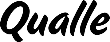 Vorschau des Bootsnamens "Qualle" als Schriftzug für "Bootsbeschriftung Klassisch 19"