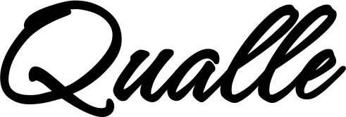 Vorschau des Bootsnamens "Qualle" als Schriftzug für "Bootsbeschriftung Klassisch 71"