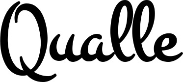 Vorschau des Bootsnamens "Qualle" als Schriftzug für "Bootsbeschriftung Klassisch 81"